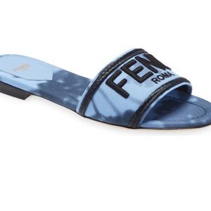 Fendi tye dye embroidered slides